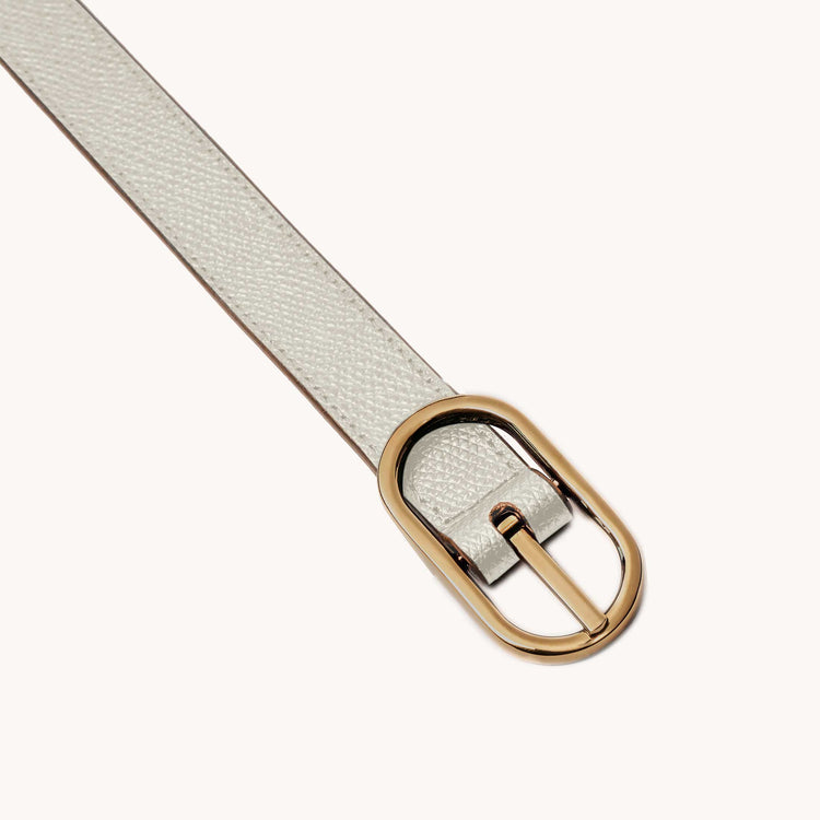 Reversible Shoulder Strap Colorblock Cream/Chestnut with Gold Hardware Detail Shot