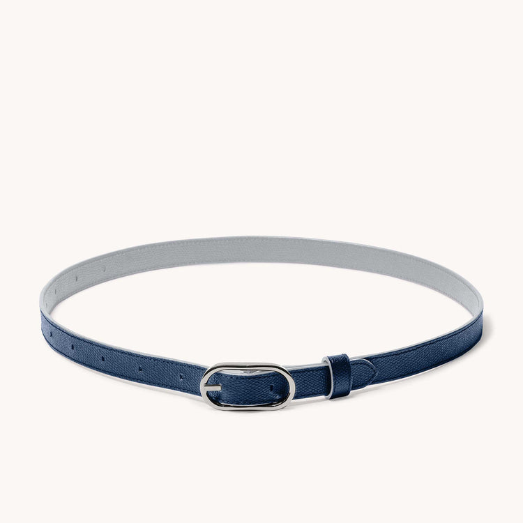 Reversible Shoulder Strap Colorblock Marine/Ice with Silver Hardware in a Loop
